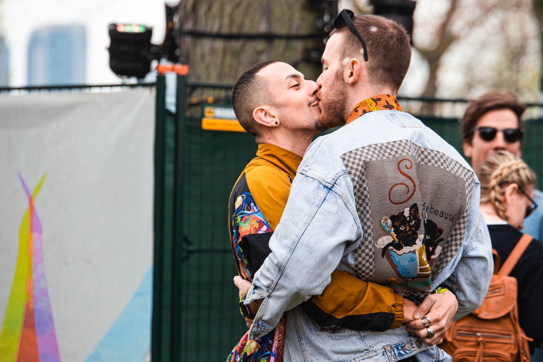 two men kissing