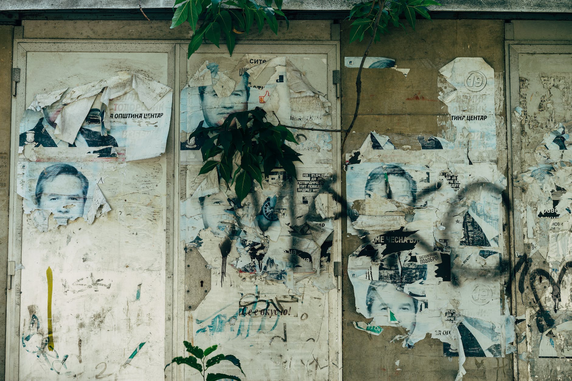 a dirty window with vandalism